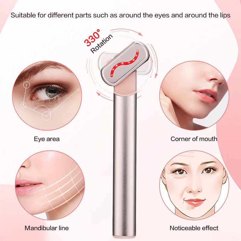 EMS Microcurrent Face Lifting Device – Red Light Facial Wand