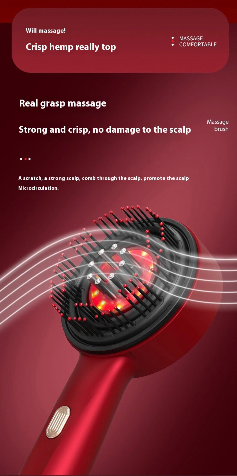 Red Light Scalp Massage Comb – Hair Growth & Oil Applicator
