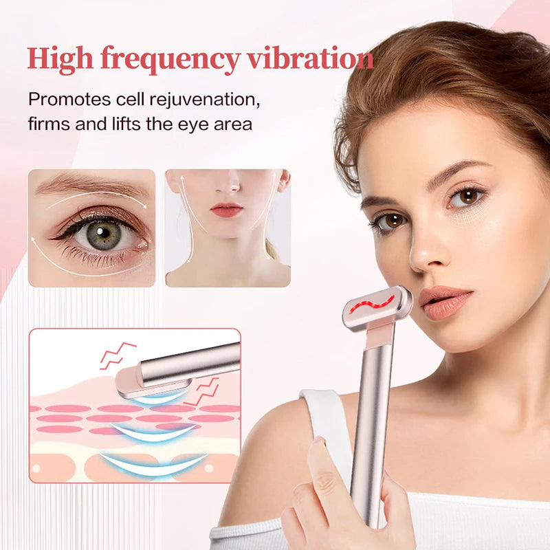 EMS Microcurrent Face Lifting Device – Red Light Facial Wand