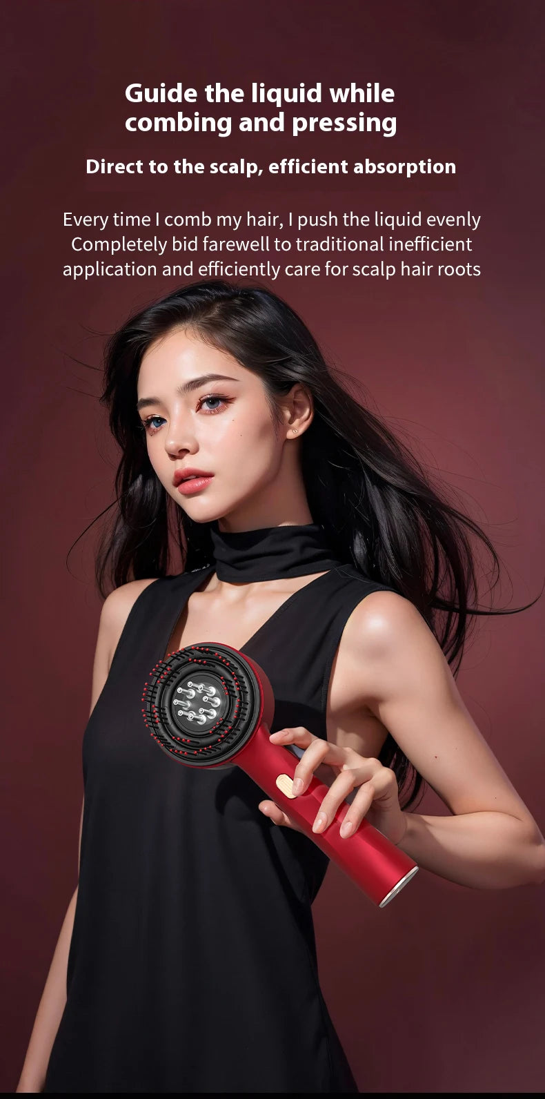 Red Light Scalp Massage Comb – Hair Growth & Oil Applicator