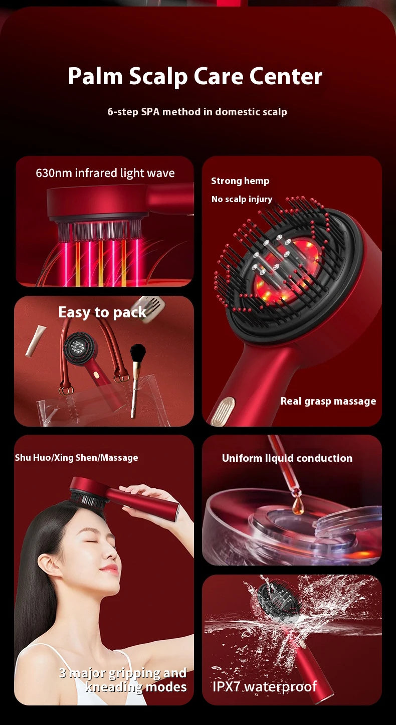 Red Light Scalp Massage Comb – Hair Growth & Oil Applicator