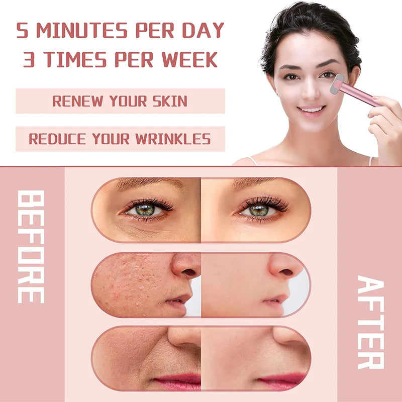 EMS Microcurrent Face Lifting Device – Red Light Facial Wand